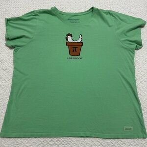 Life is Good Chicken Pot Pi Short Sleeve Crusher Tee Women’s Size XXL